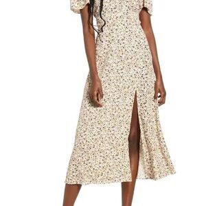 AFRM Jamie Cream Floral Midi Dress